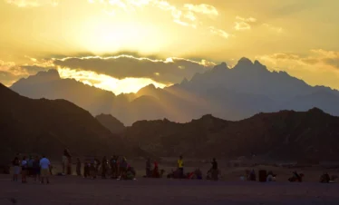 Sonnenuntergang in der Wüste Hurghada