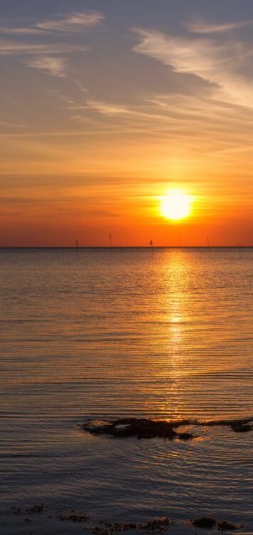 Sunset over the Ocean.